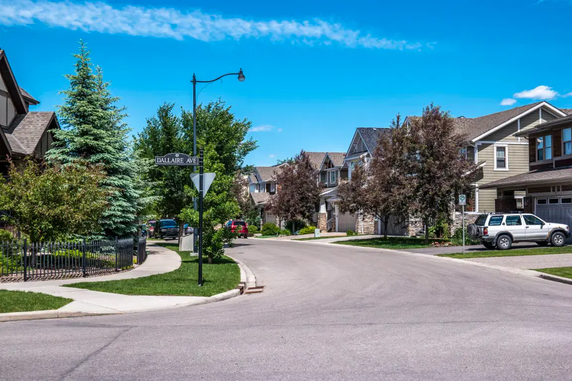 A residential street in Garrison Green